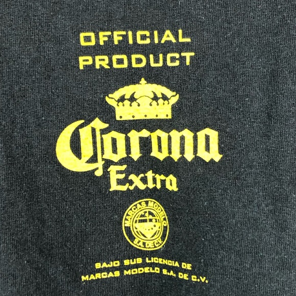 Corona Extra Beer Mens Black Short Sleeve T-shirt - Picture 4 of 6